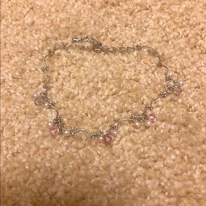 Dainty Pink and Silver Bracelet
